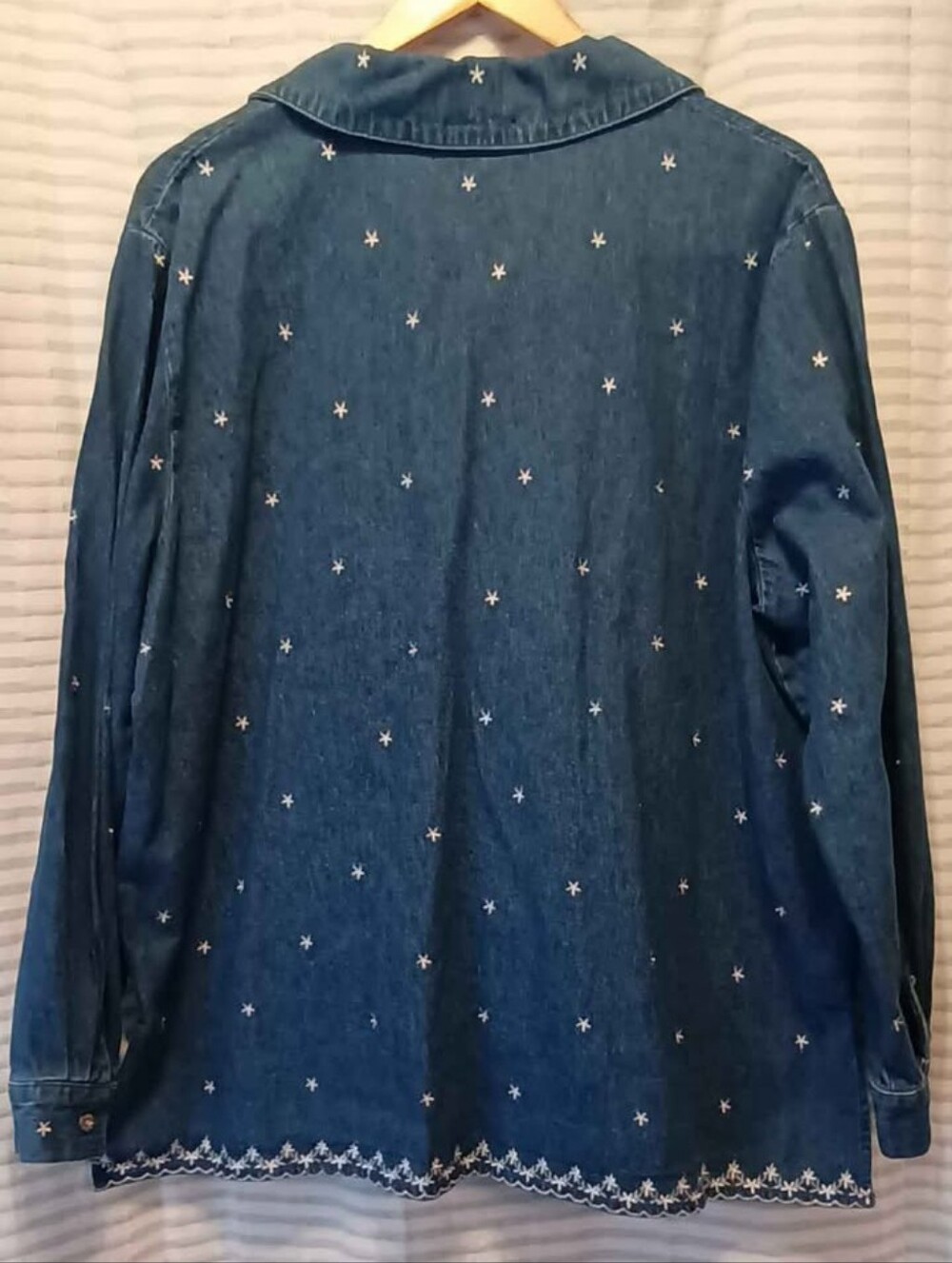 Vintage Denim & Co. Embroidered With Denim Button-Front Shirt - Blue - Picture 4 of 5